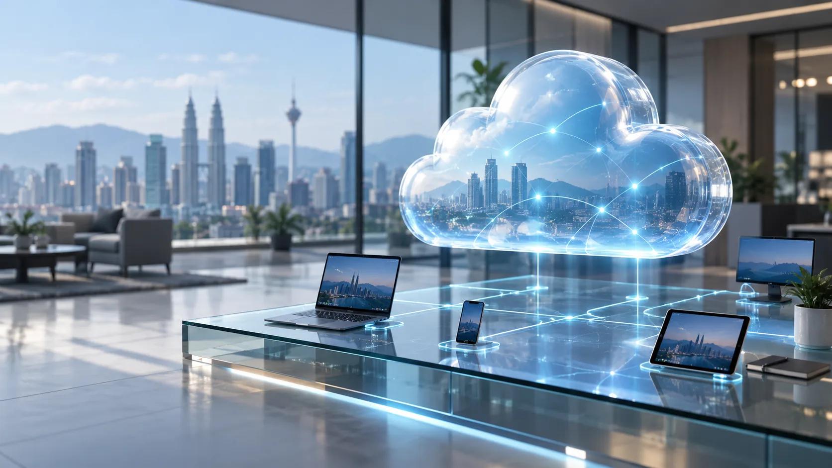 Cloud computing connecting business devices and information